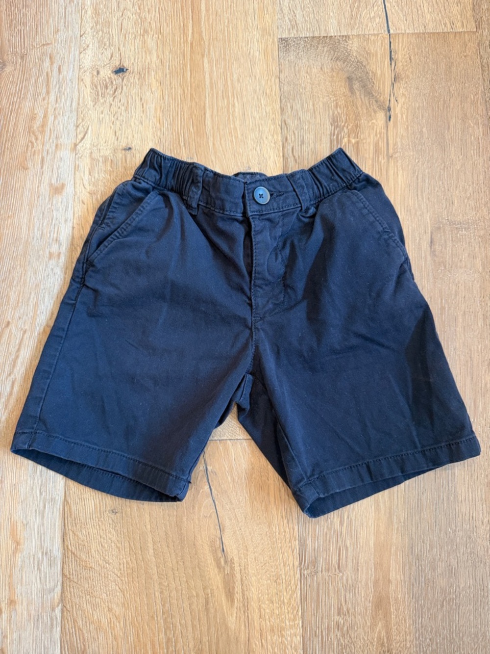Zara Kids Navy Elastic-Waist Chino Shorts